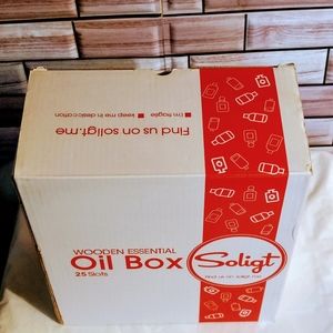 SOLIGHT WOODEN ESSENTIAL OIL BOX  25 SLOTS